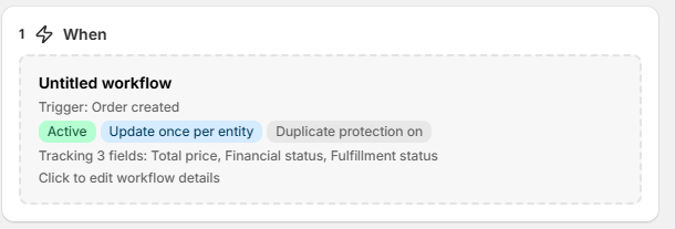 When step — trigger summary