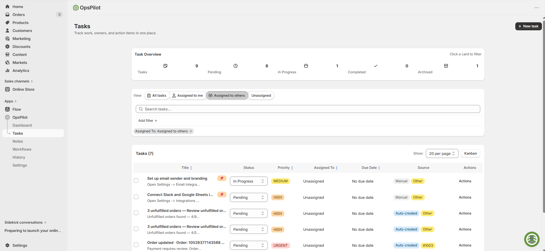 Turn Alerts into Action — Kanban tasks